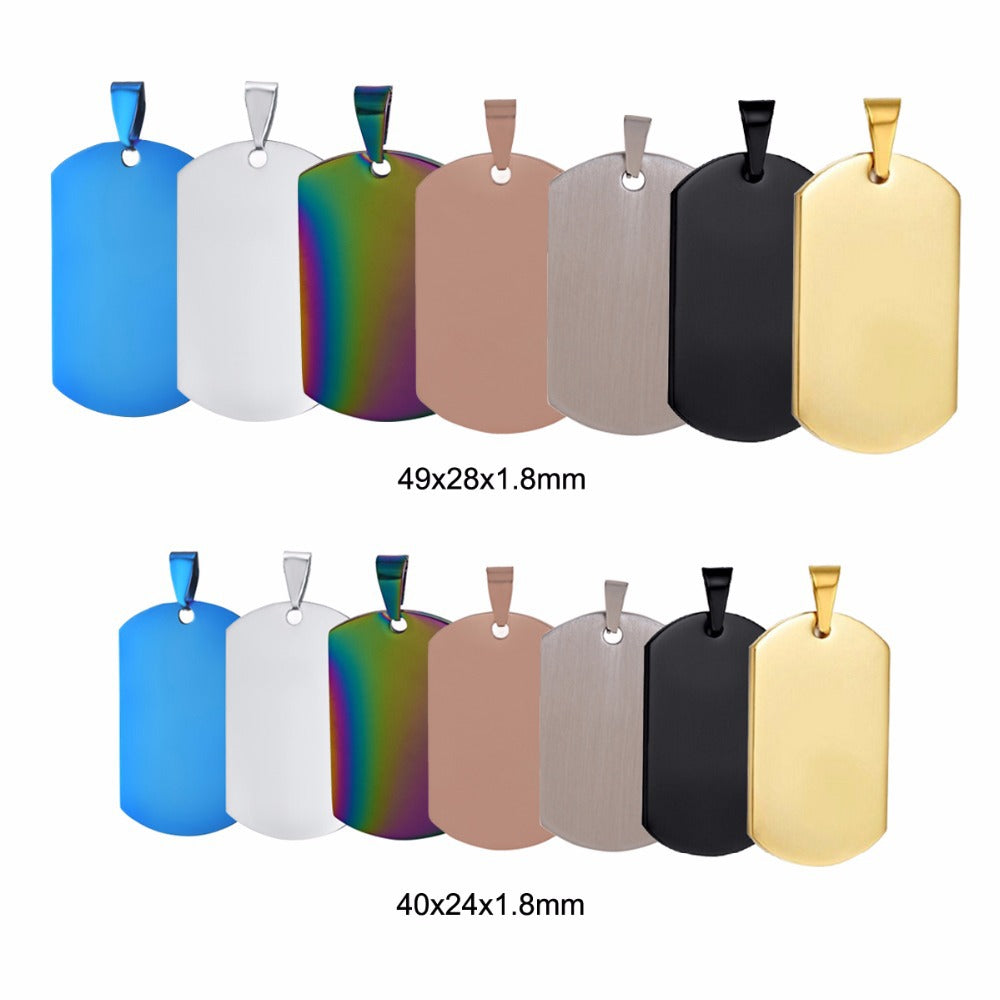 Stainless Steel Mirror Titanium Steel Dog Tag Pendant – view 3
