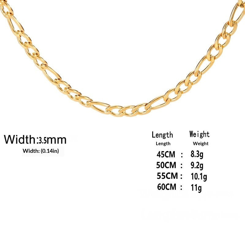 Extra-thick Stainless Steel Figaro Chain Mens Necklace – view 9