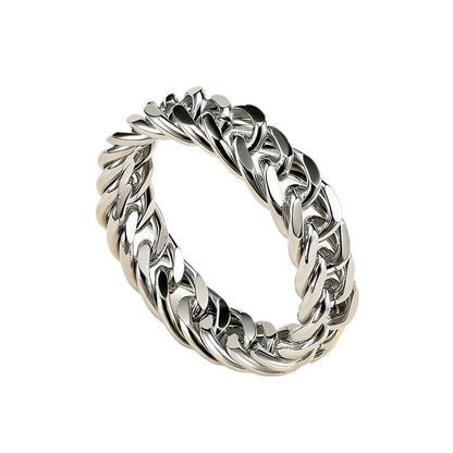 Chain Couple Rings – 18K Gold Plated Titanium Steel, Unisex – view 7