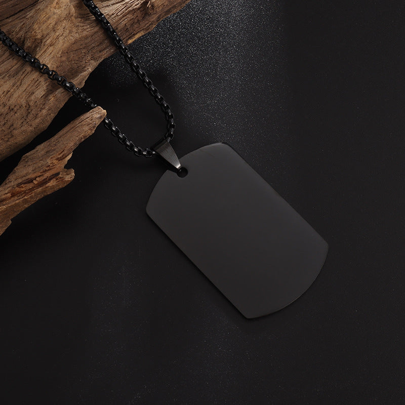 High Polished Stainless Steel Dog Tag Necklace – view 3