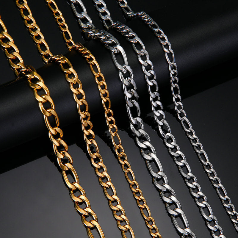 Extra-thick Stainless Steel Figaro Chain Mens Necklace – view 3