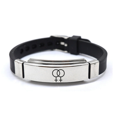 LGBT Pride Engraved ID Bracelet – Stainless Steel & Silicone – view 4