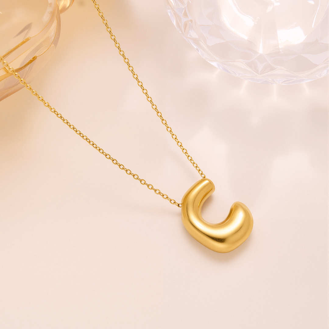 New Titanium Steel 18K Gold-Plated 26-Letter Necklace For Women – view 6