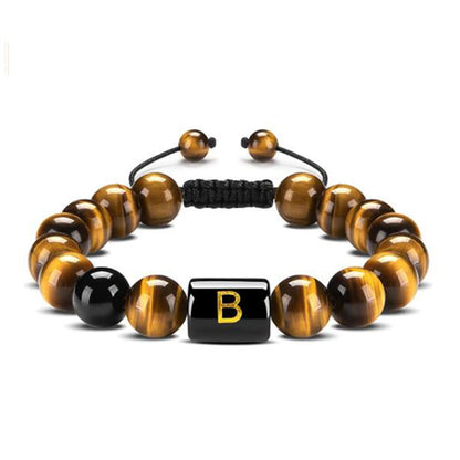 Natural Stone Initial Bead Bracelet – A–Z – view 12