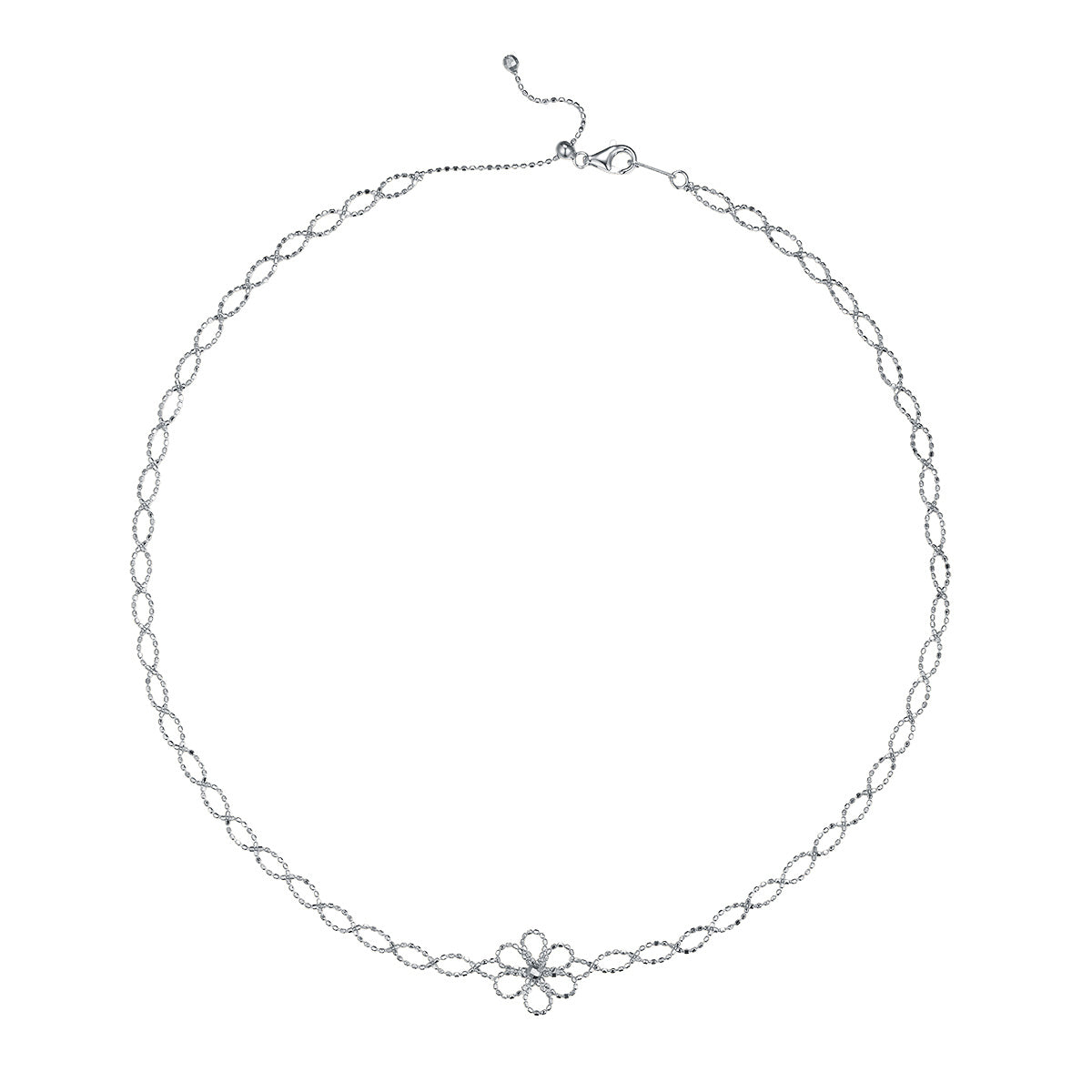 Hollow Flower Necklace – S925 Silver, Adjustable, 3 Colours