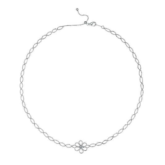 Hollow Flower Necklace – S925 Silver, Adjustable, 3 Colours
