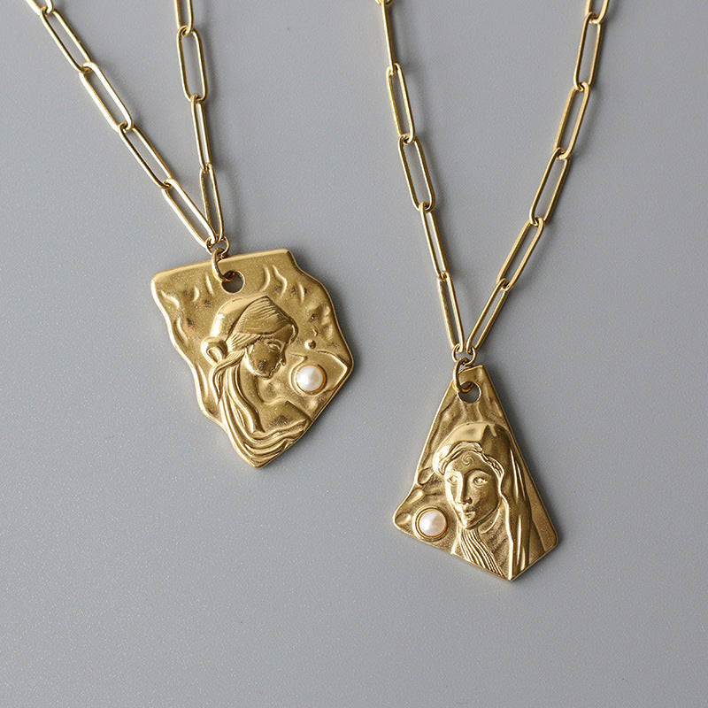 Irregular Titanium Steel 18K Gold Plated Non-fading Necklace – view 3