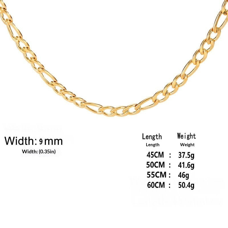 Extra-thick Stainless Steel Figaro Chain Mens Necklace – view 21