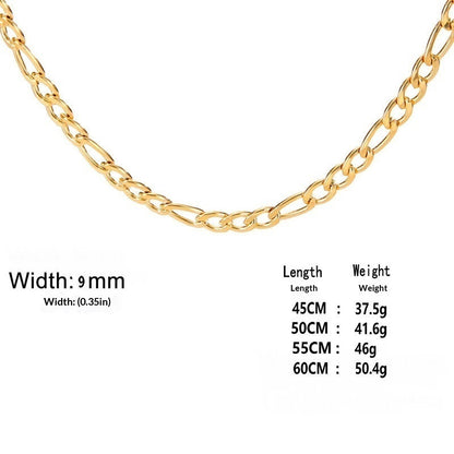 Extra-thick Stainless Steel Figaro Chain Mens Necklace – view 21