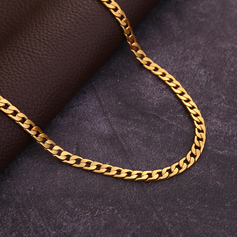 Yunjin NK Necklace NK Chain Plated 18K Gold Necklace Men's – view 6