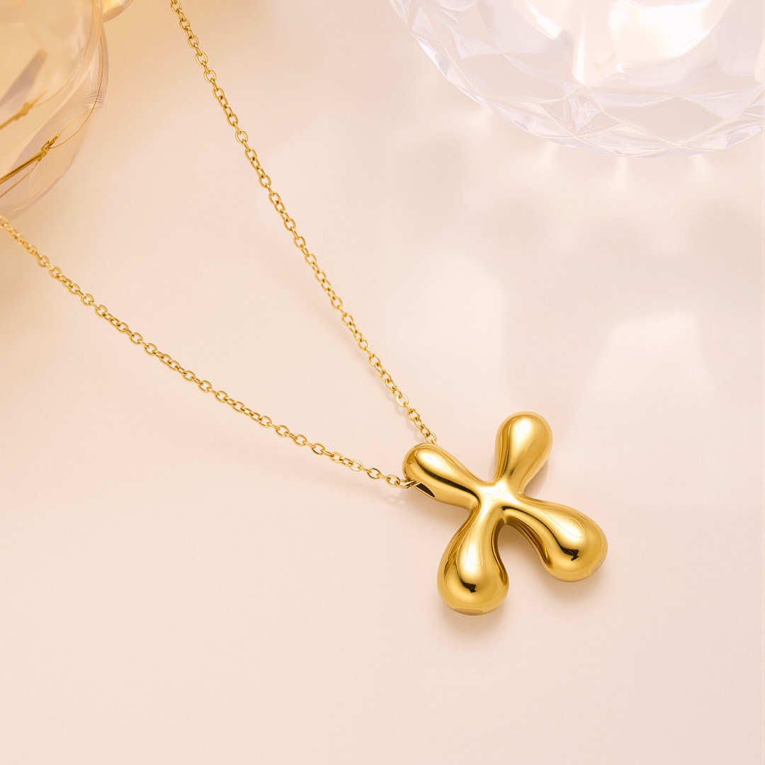 New Titanium Steel 18K Gold-Plated 26-Letter Necklace For Women – view 20