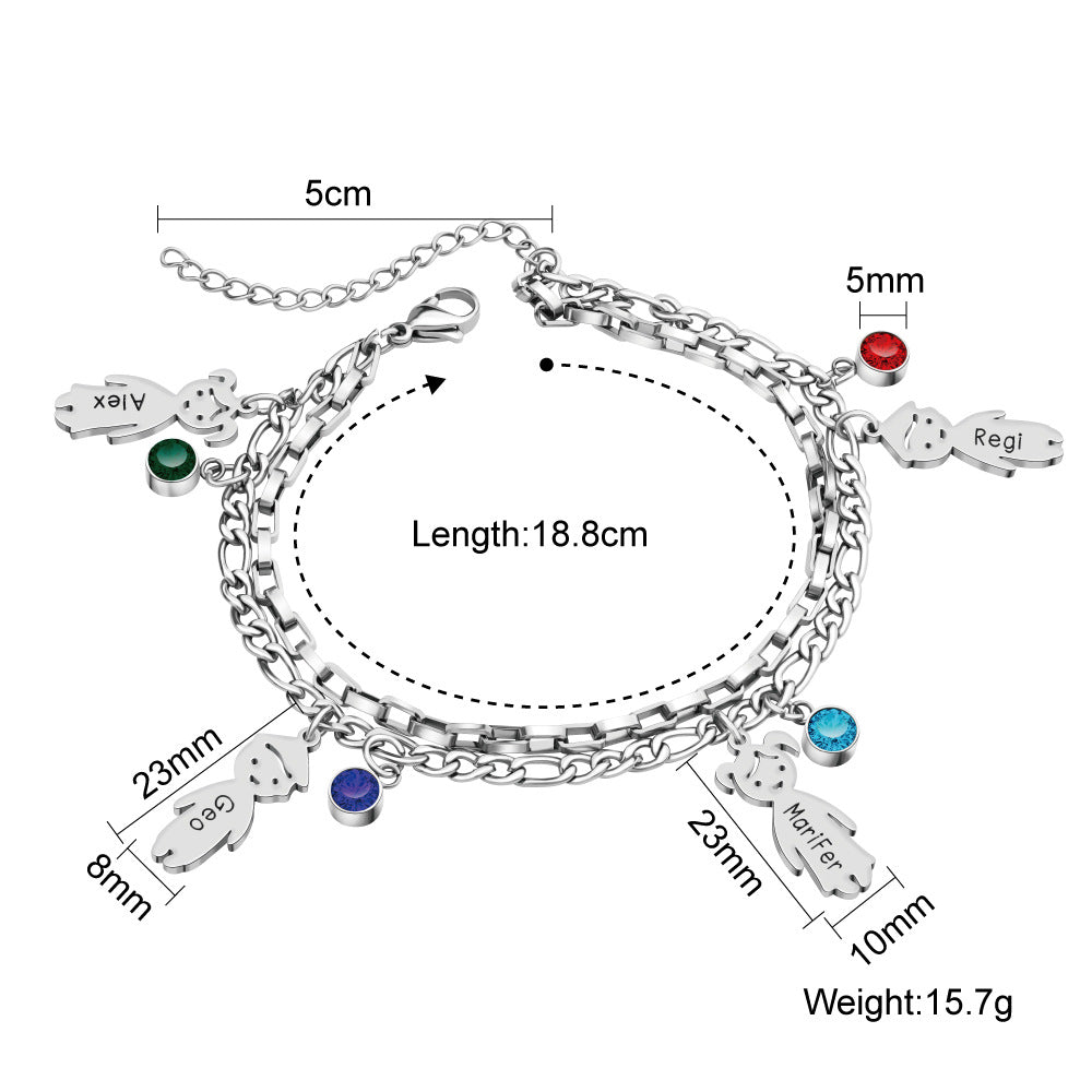 Engraved Stainless Steel Double-layer Bracelet – view 5