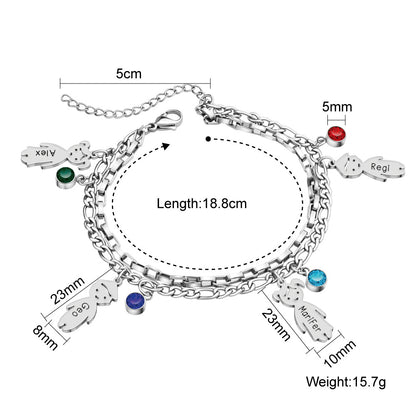 Engraved Stainless Steel Double-layer Bracelet – view 5
