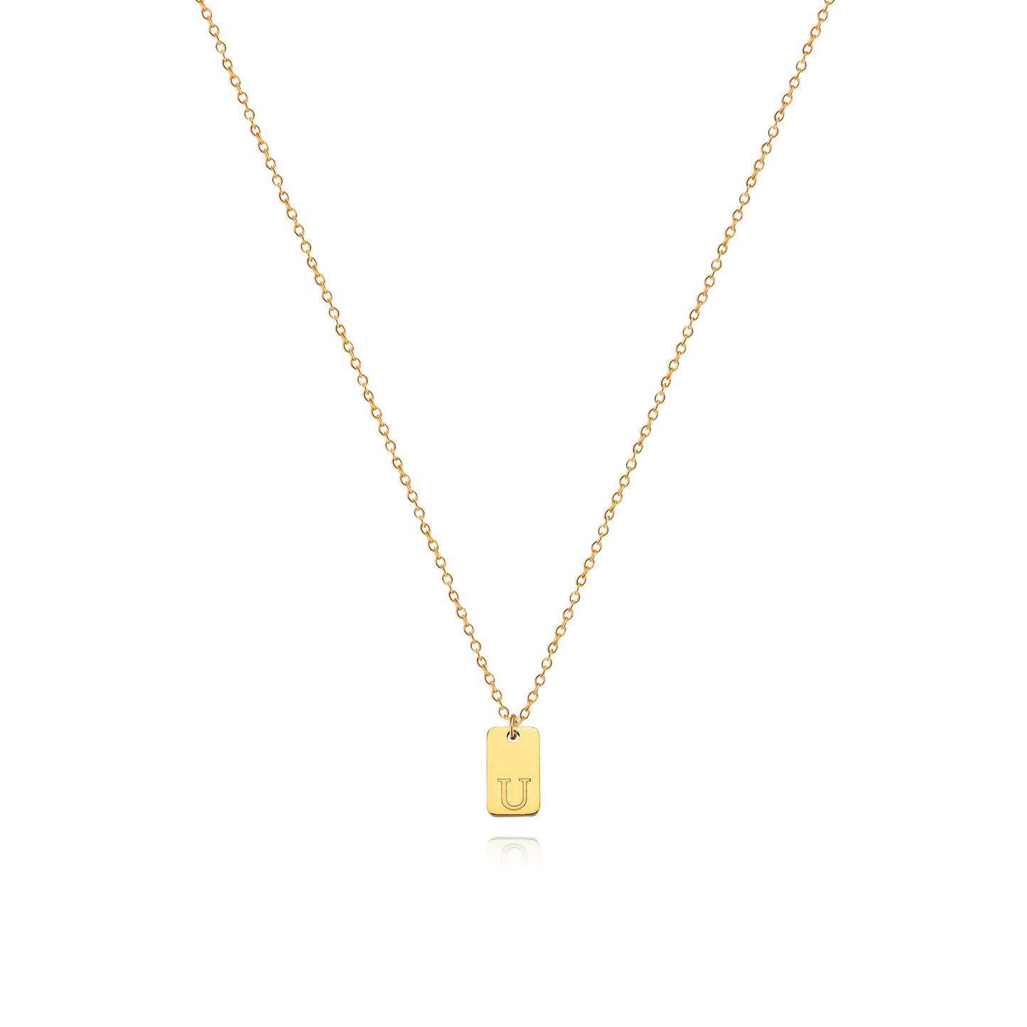 Stainless Steel Simple 26 Letter Tag Pendant Necklace – view 22