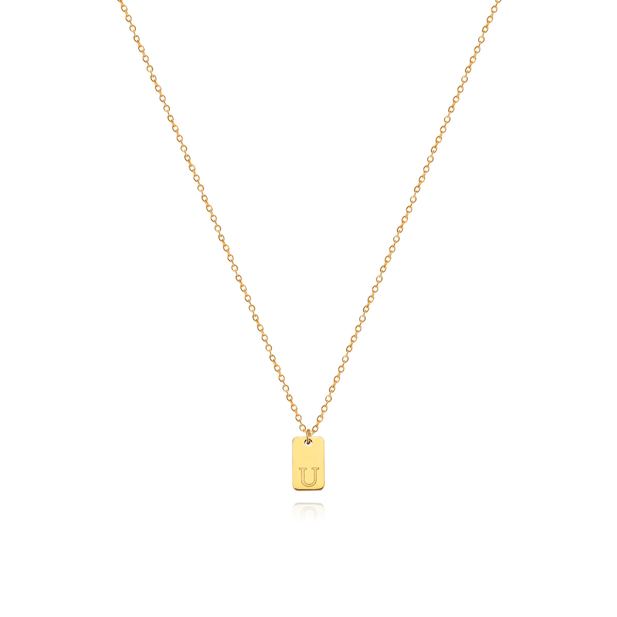 Stainless Steel Simple 26 Letter Tag Pendant Necklace – view 22