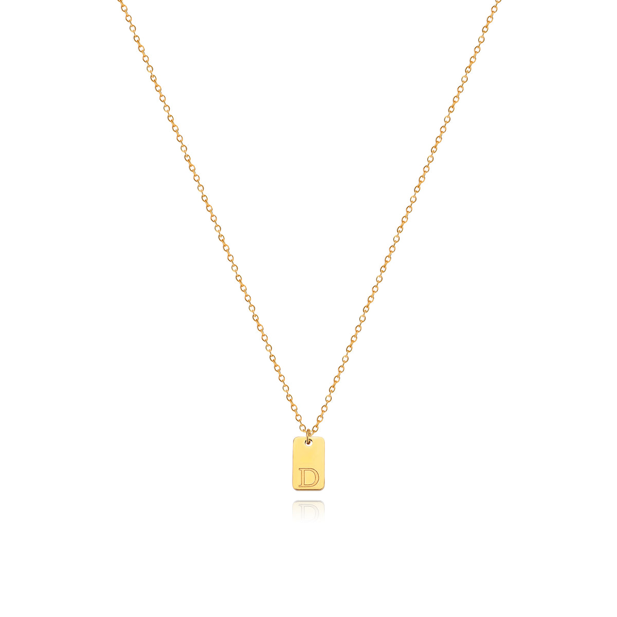 Stainless Steel Simple 26 Letter Tag Pendant Necklace – view 5