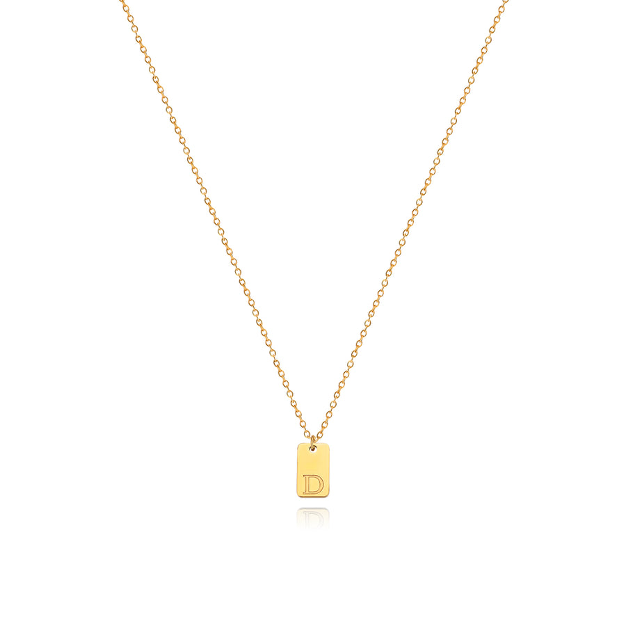 Stainless Steel Simple 26 Letter Tag Pendant Necklace – view 5