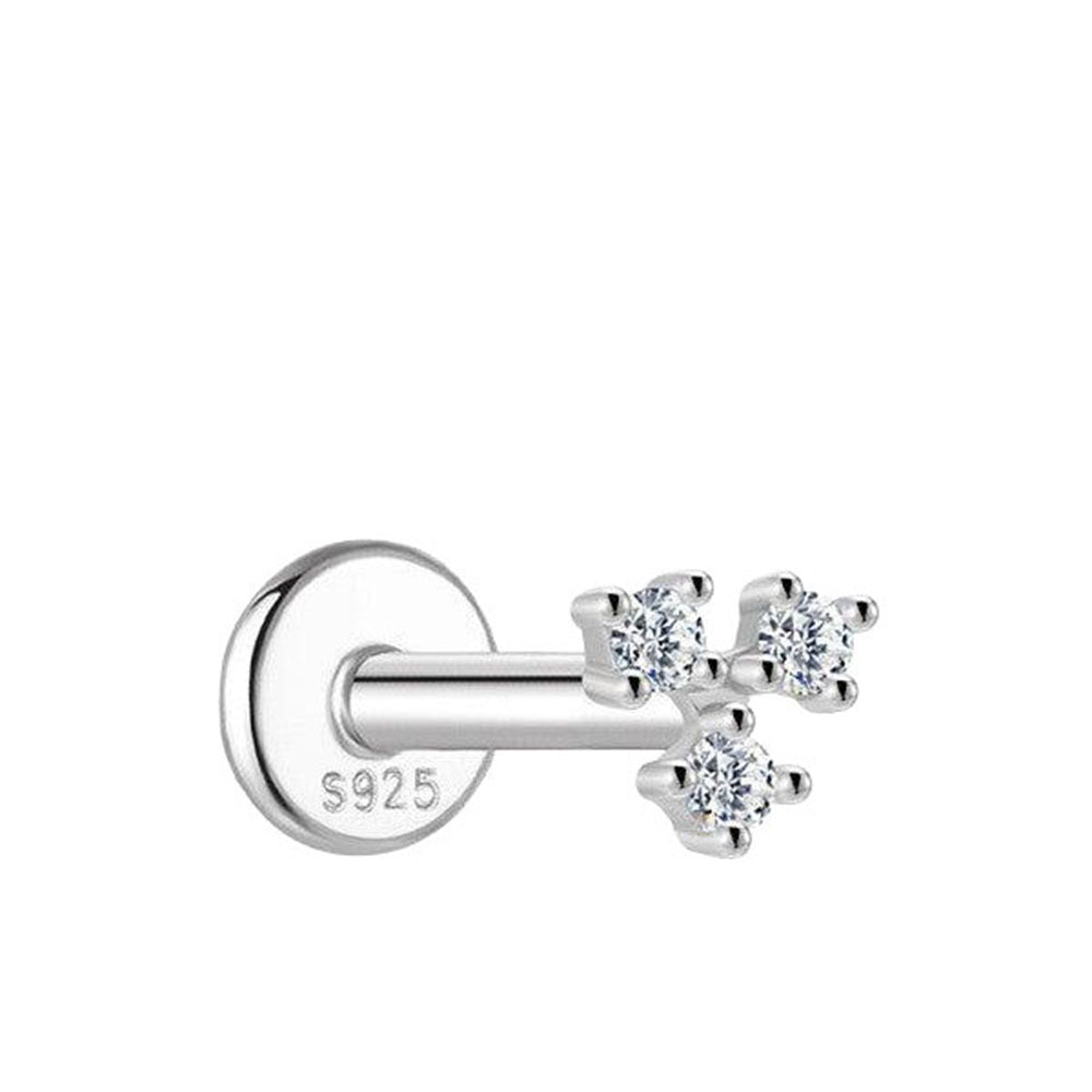 Moissanite Design 1 single stud earring on white background