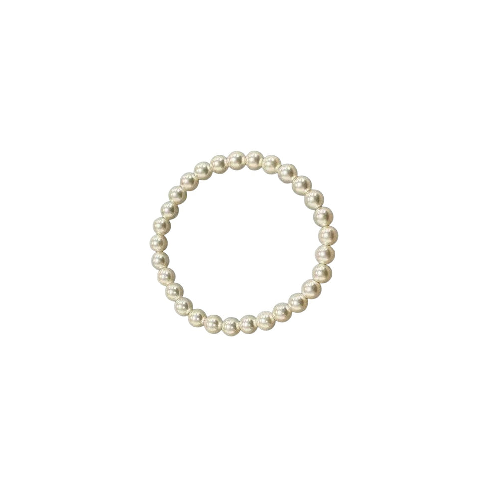 White pearl bracelet 6 mm on white background
