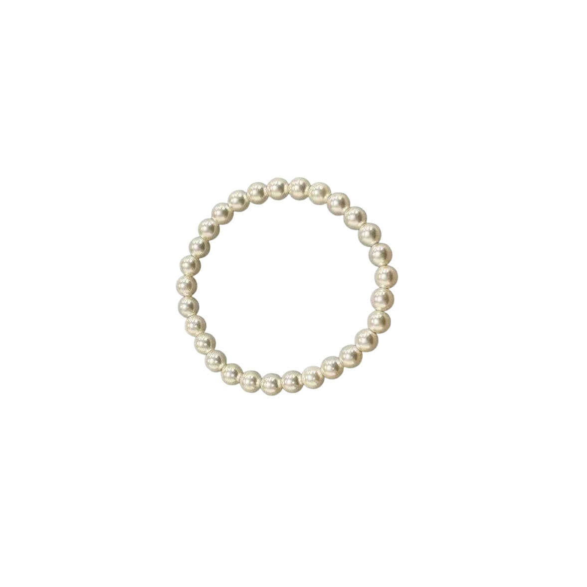 White pearl bracelet 6 mm on white background