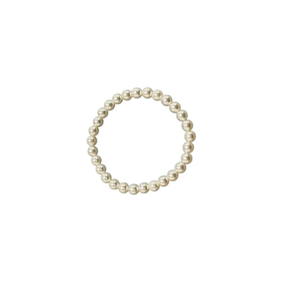White pearl bracelet 6 mm on white background